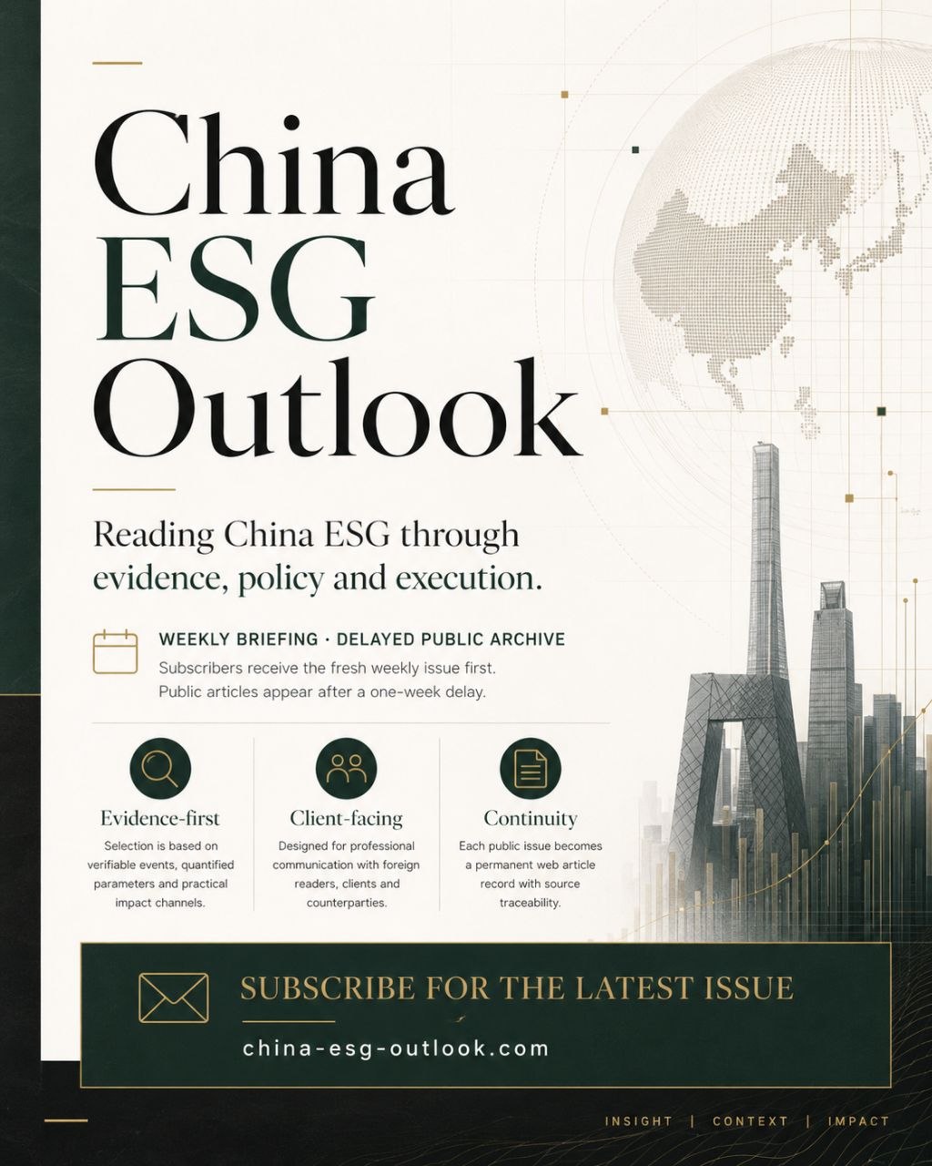 China ESG Outlook cover: Reading China ESG through evidence, policy and execution.
